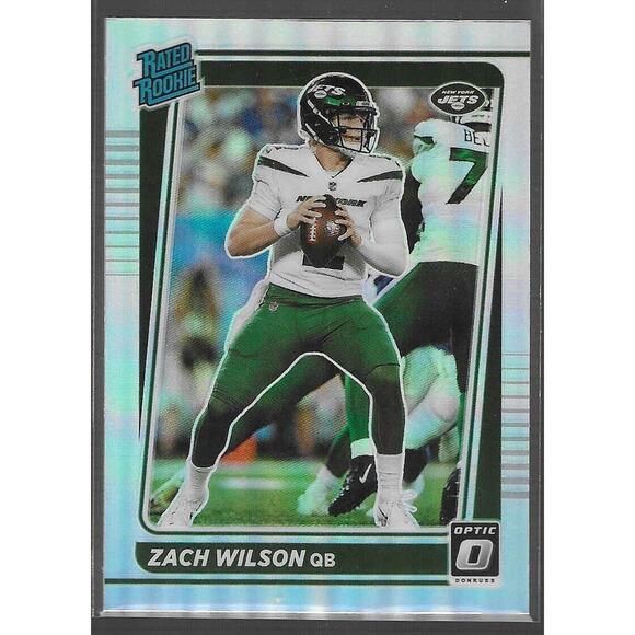2021 Donruss Optic Holo Silver Prizm SP #202 Zach Wilson Rated Rookie RC JETS - Picture 1 of 2